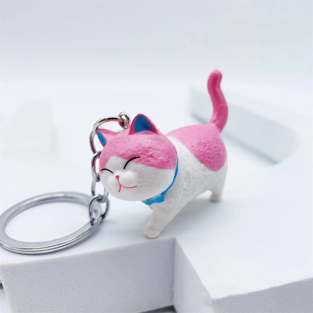 Cartoon Kätzchen Schlüssel bund Heilung Tier Schlüssel anhänger kreative Katze Anhänger für Frauen Auto Schmuck Schlüssel ring Geldbörse Tasche Zubehör Geschenke