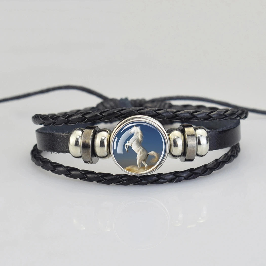 Lederarmband mit Pferdekopf für Damen und Herren