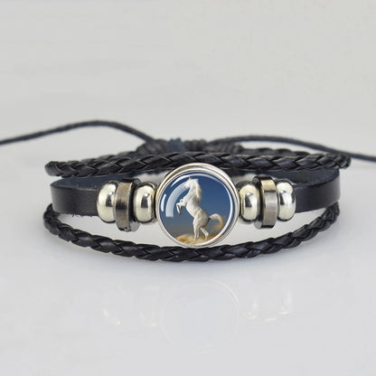 Lederarmband mit Pferdekopf für Damen und Herren