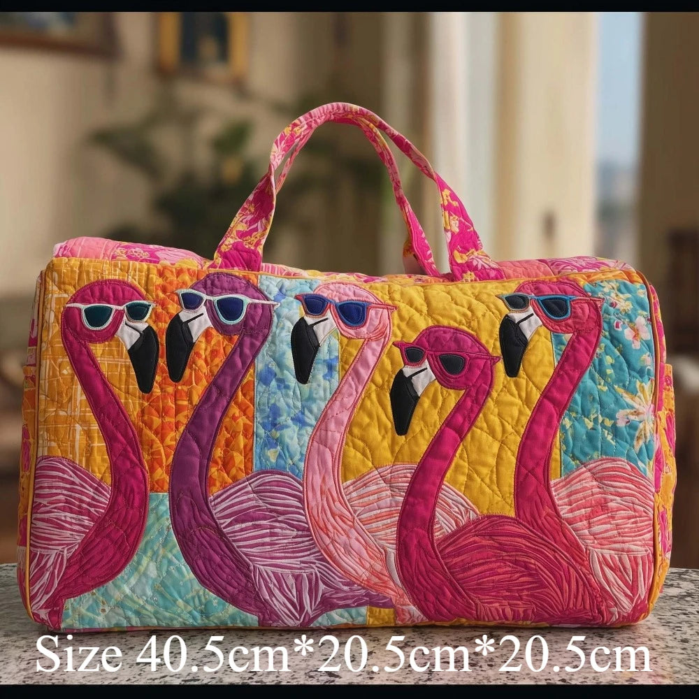 3D Quilted Travel Tote Bag Animal Print Bear Flamingo Peacock Llama Lion Boho Art Tote for Men Women Weekend Beach Trip Bags Petoria Store