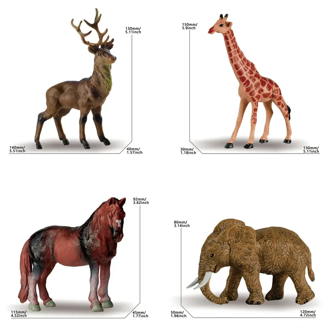 Wildtier Figuren Set – Lernspielzeug für Kinder