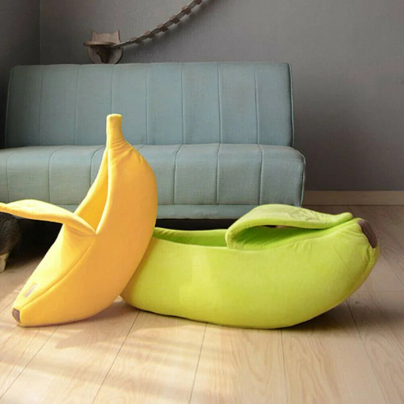 Bananen-Katzenbett, Haus für den Winter, lustig, niedlich, gemütlich, Katzenmatte, Betten, warm, langlebig, tragbar, Haustierkorb, Zwinger, Hundekissen, Katzenzubehör