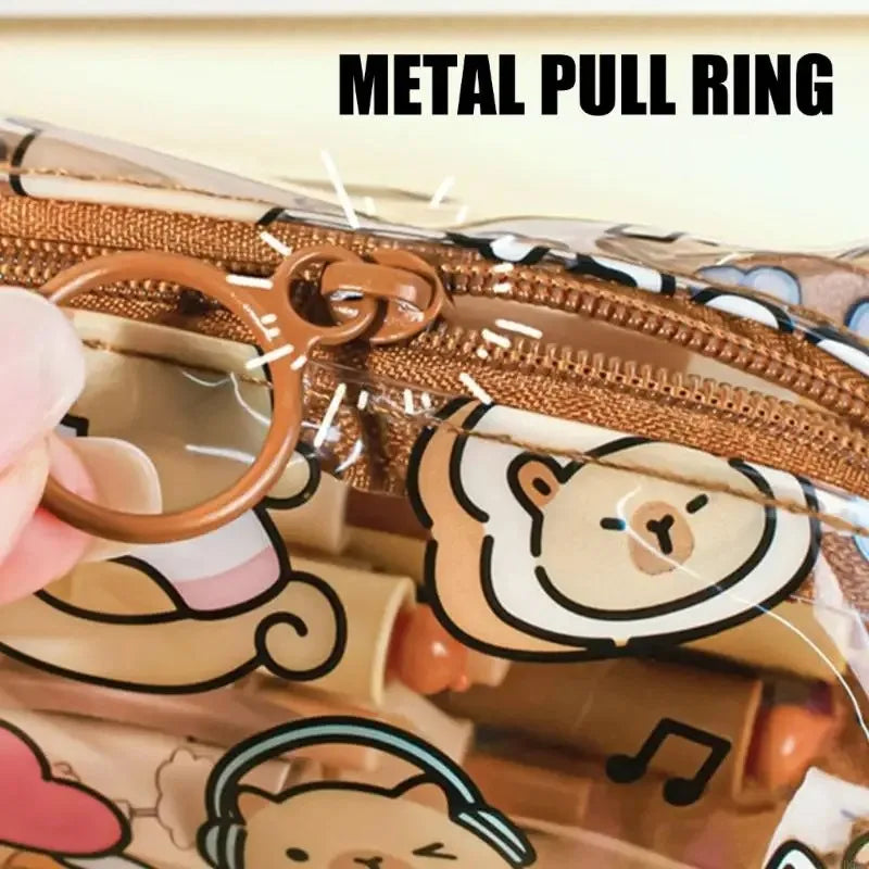 Cartoon Capybara Federmäppchen Niedliche Stifttaschen Kawaii Reißverschluss Federmäppchen Studenten Schreibwaren Schule Bürobedarf Geschenke