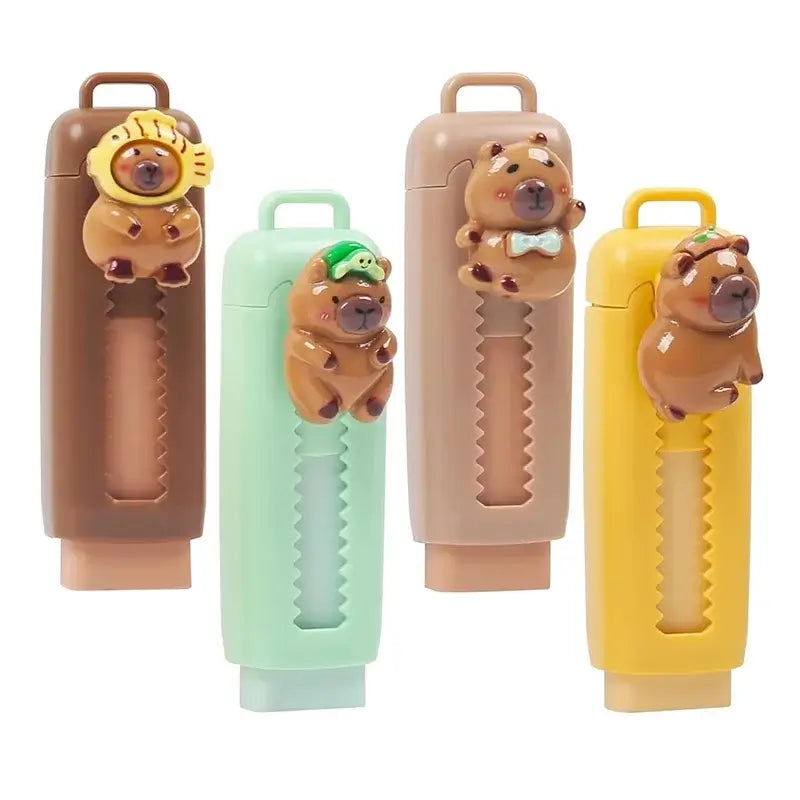 Petoria® Capybara Radiergummi mit Druckmechanismus – Niedliches Cartoon-Design