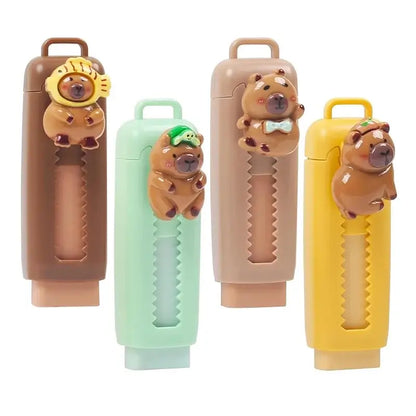 Petoria® Capybara Radiergummi mit Druckmechanismus – Niedliches Cartoon-Design
