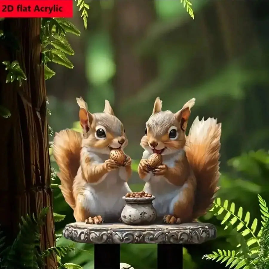 Classic Bohemian style squirrel garden logo, animal themed outdoor decoration, suitable for gardens, lawns, parks, cemeteries Petoria Store