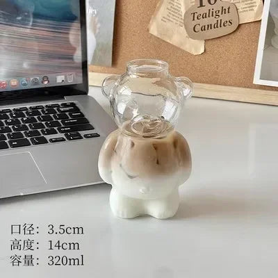 Cartoon Bär Keramiktasse mit Strohhalm Premium.....
