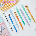 Ein Set mit 8 löschbaren Gelstiften in Tierform, einer 0,5 mm feinen Spitze, sie sind perfekt für Notizen und Schreiben, süße Stifte