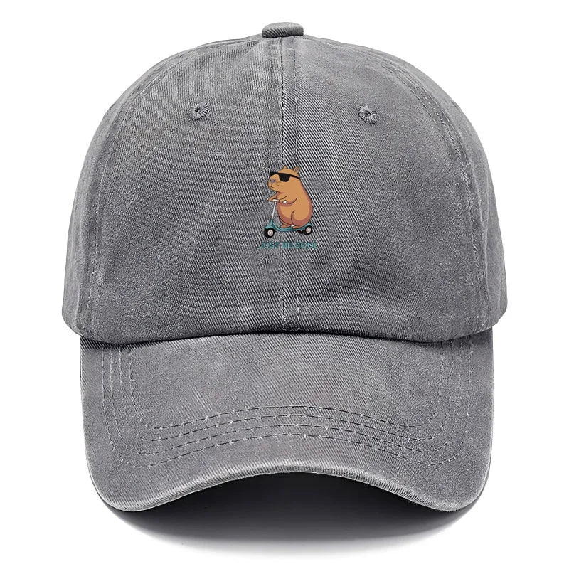 Capybara Cartoon Baseballkappe aus gewaschener Baumwolle für Männer und Frauen, bestickt, Unisex, weiche Hüte, Vintage, lustige Tiermütze, niedliche modische Kappen