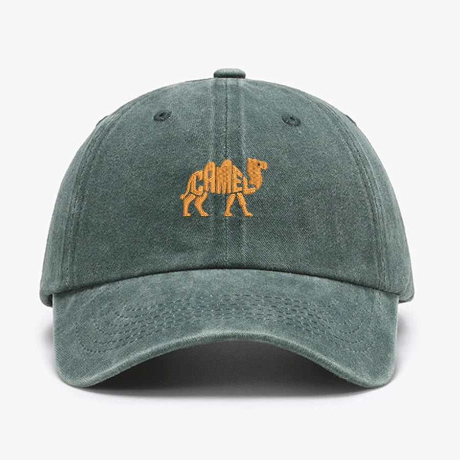 Kamelbraune bestickte Vintage-Baseballkappen aus Baumwolle für Herren und Damen – gewaschene Mütze für Sport, Angeln, Freizeit und Sommer