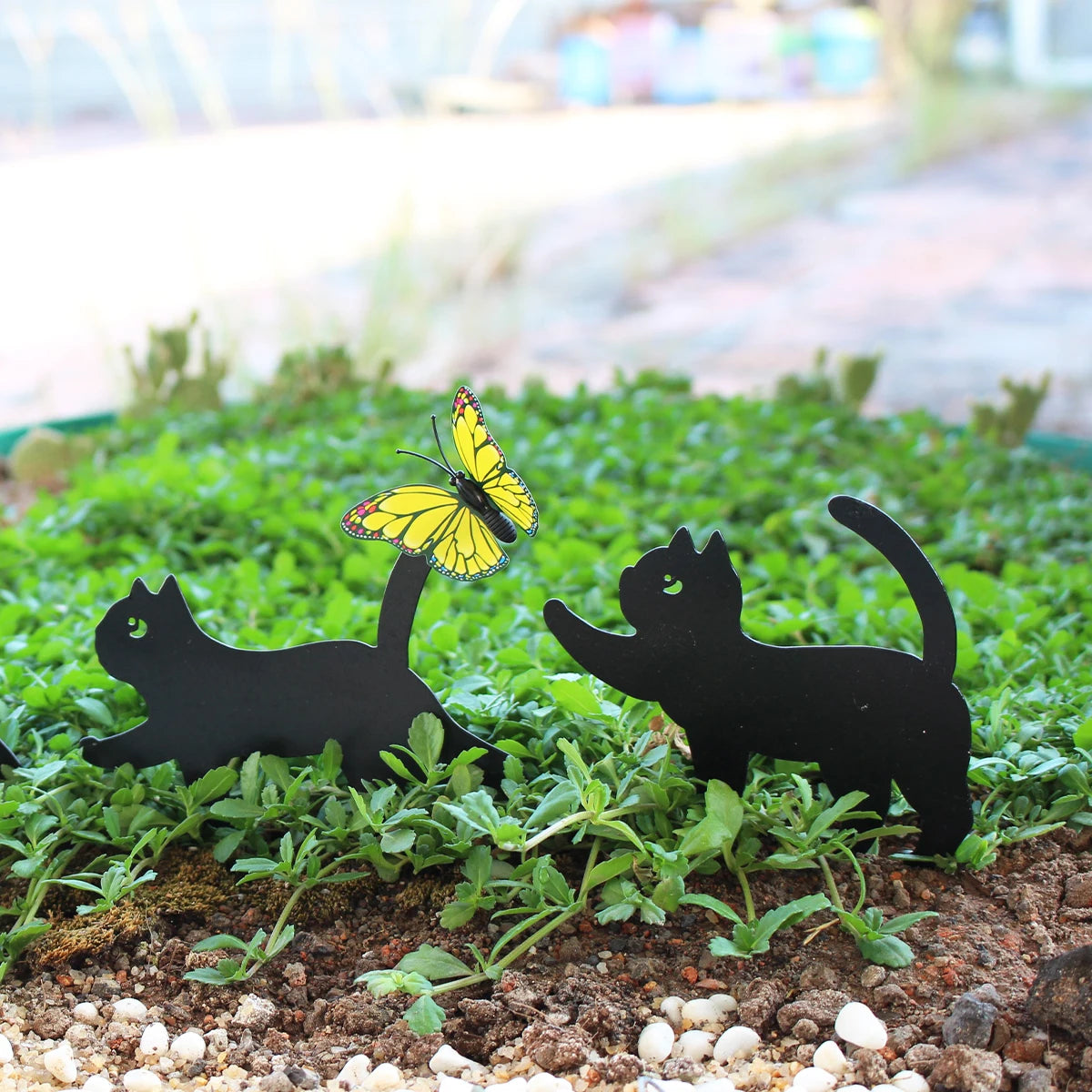 Metal Cat Garden Decoration Courtyard Lawn Garden Pile Outdoor Farmhouse Home Art Decoration Suitable for Cat Enthusiasts Petoria Store