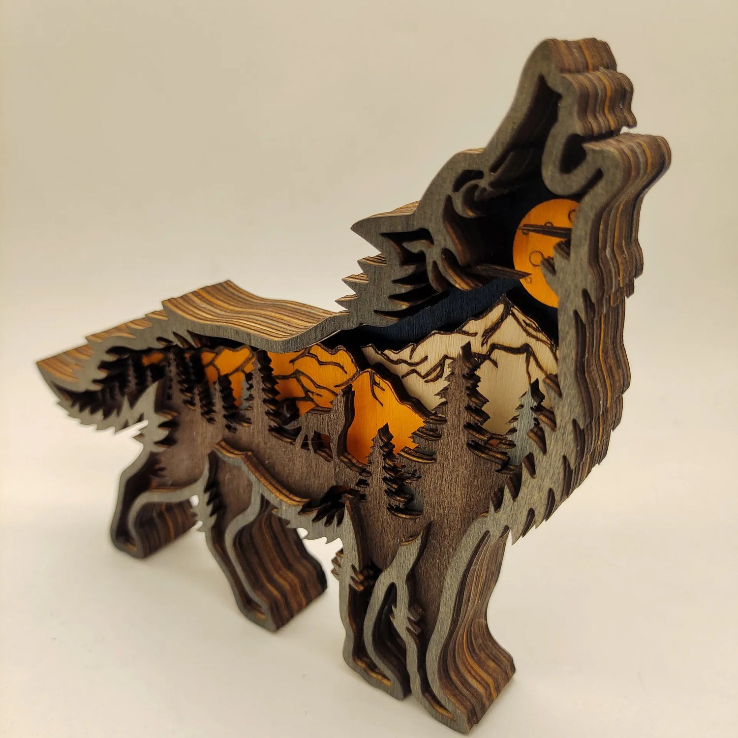 3D Holz Tier Wanddekoration Handgeschnitzte Holzkunst