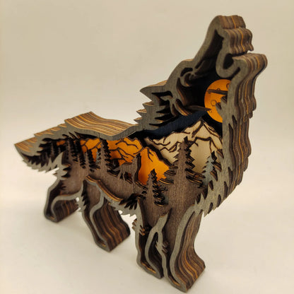 3D Holz Tier Wanddekoration Handgeschnitzte Holzkunst