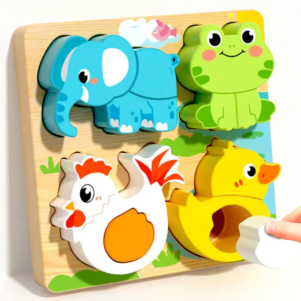 🧩 Petoria™ 4-in-1 Holz Tier Puzzle