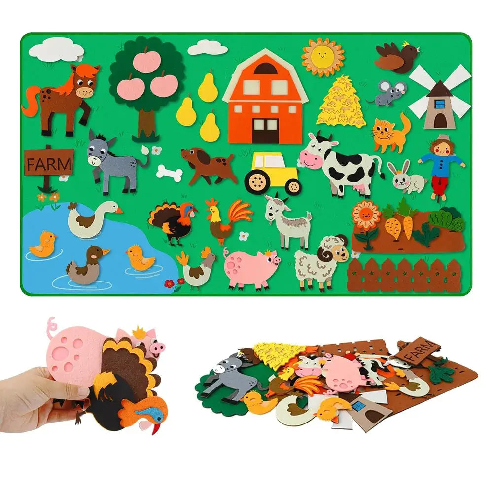 🐄 Petoria™ Bauernhof Filz Geschichten Set
