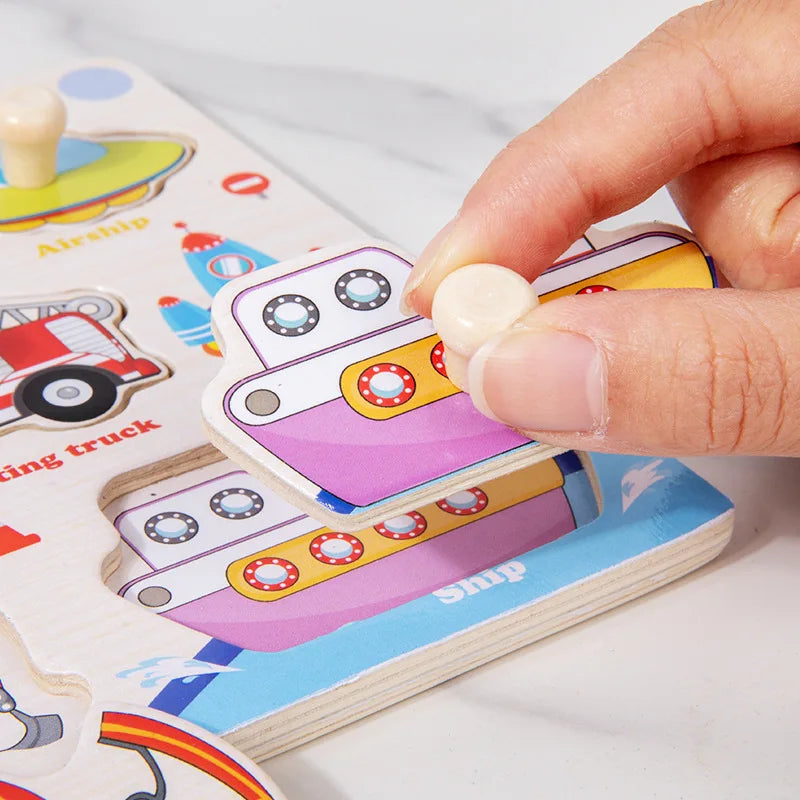 Montessori Holzpuzzle Lernspielzeug für Kinder