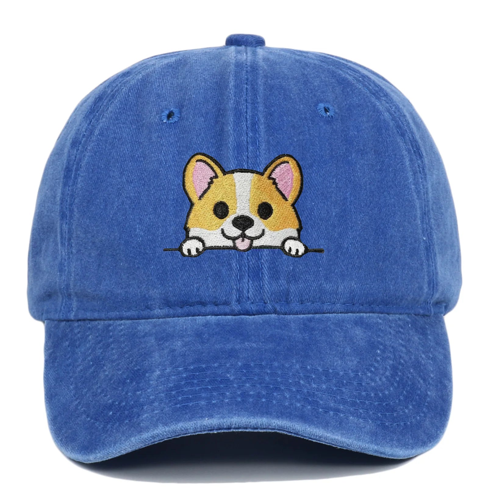 Stickerei Kappe Cartoon Corgi Hund Baseball Caps Mode Sommer Zubehör Sonnenschutz Hut Unisex Weiche Gewaschene Top Cap Flut Hüte