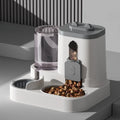 Automatischer Futternapf für Katzen mit auslaufsicherem Design und Wasserbrunnen. Futterspender für kleine, mittelgroße und große Katzen und Hunde