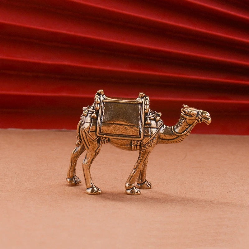 Brass Donkey Small Ornament Antique Copper Camel Animal Equus Asinus Miniature Figurines Home Desktop Decoration Accessories Petoria Store