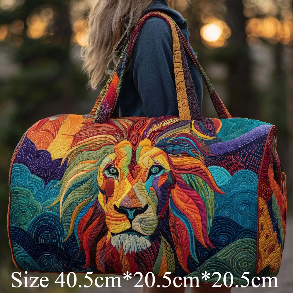 3D Quilted Travel Tote Bag Animal Print Bear Flamingo Peacock Llama Lion Boho Art Tote for Men Women Weekend Beach Trip Bags Petoria Store