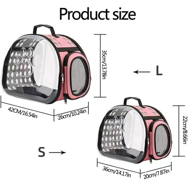 🐾 Petoria® Premium Transparente Haustier-Tragetasche für Hunde &amp; Katzen – Faltbar, Atmungsaktiv &amp; Reisefreundlich