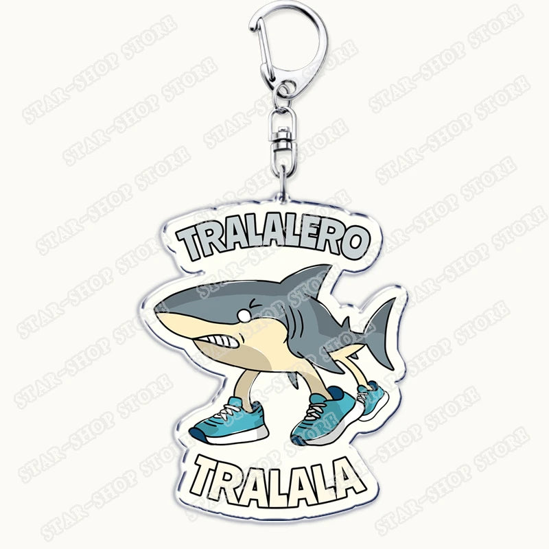 Italienische Brainrot Tiere Meme Schlüsselanhänger für Zubehör Tralalero Tralala Tung Tung Sahur Brr Brr Patapim Schlüsselanhänger Fans Geschenk
