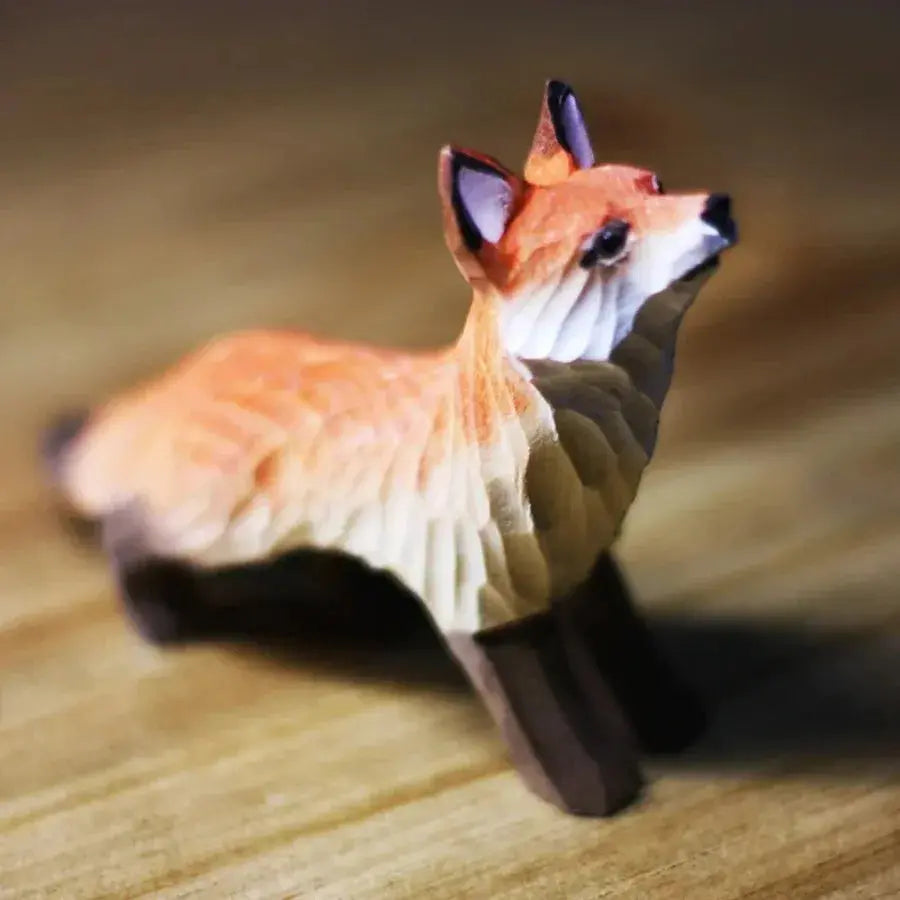 Fuchs Holzfigur – Handgeschnitzte Dekoration Petoria