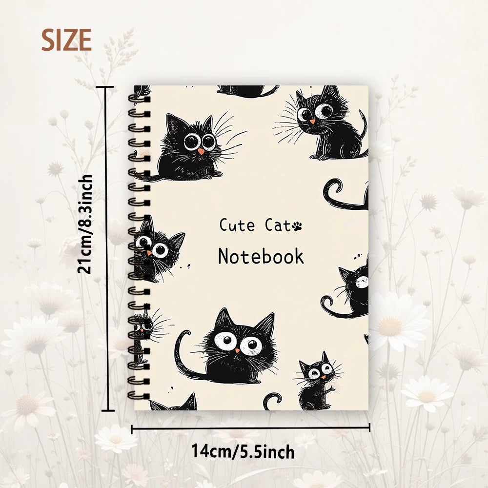 Notizbuch mit kleiner schwarzer Katze, blanko linierte Seiten, ideales Geschenk zum Notieren, inspirierend für Männer und Frauen, perfekt für Studenten
