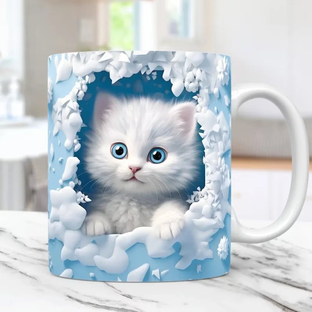 3D Tier Keramik Becher 11oz Keramik Kaffeetasse Katze Kaninchen Vogel Wasser Tasse Party Tassen, Home Dekorationen Party Trinkutensilien