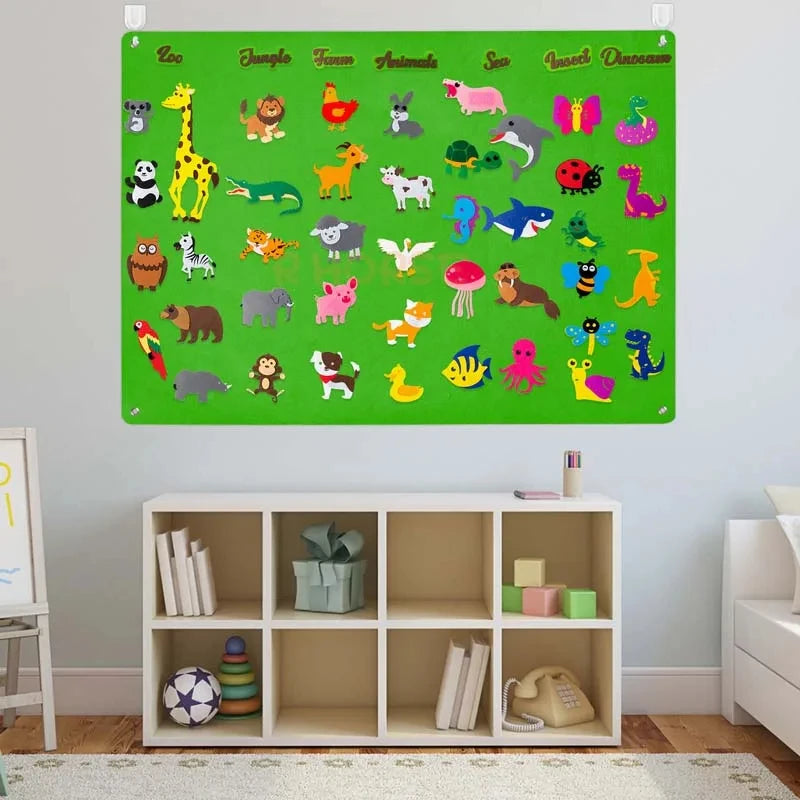 Filz Storyboards Kinder früh pädagogische Wissenschaft Lern brett Säuglings trainings spiel Montessori niedlichen Tiers pielzeug für Kinder