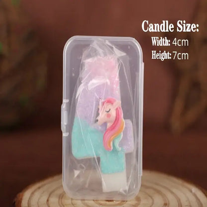 Einhorn Zahlenkerzen für Kindergeburtstag 0–9