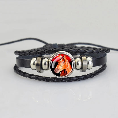 Lederarmband mit Pferdekopf für Damen und Herren