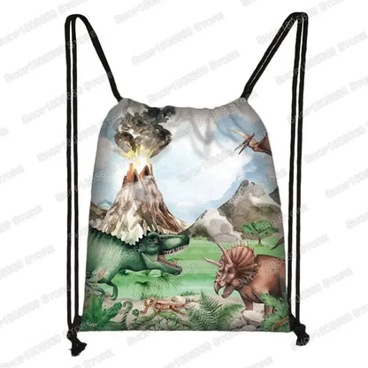 Ancient Animal Dinosaur Backpack Women Men Travel Bag Teenager Boys Girls Bookbag Children Canvas Drawstring Bag Kids Gift Petoria Store