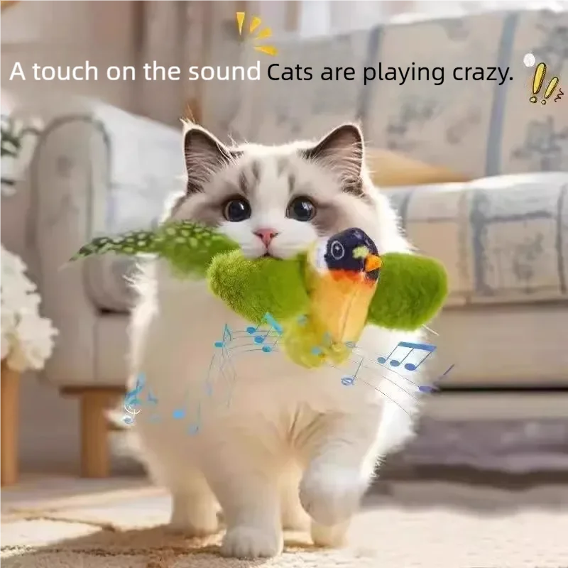Plüschvogel für Katzen mit Sound – Interaktives Spielzeug