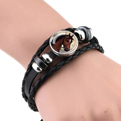 Lederarmband mit Pferdekopf für Damen und Herren