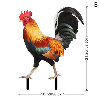 Garden Rooster Statue Chicken Sculpture For Yard Decor Weatherproof Hen Figurine For Patio Backyard Home Outdoor Decoration Petoria Store