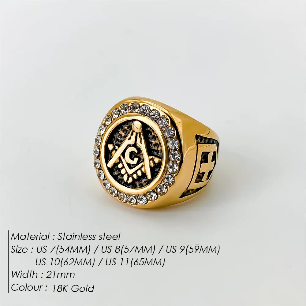 Edelstahl Vintage Ring Herren Klassischer Schmuck