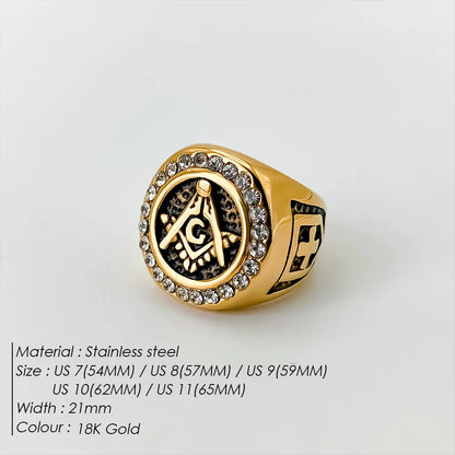 Edelstahl Vintage Ring Herren Klassischer Schmuck