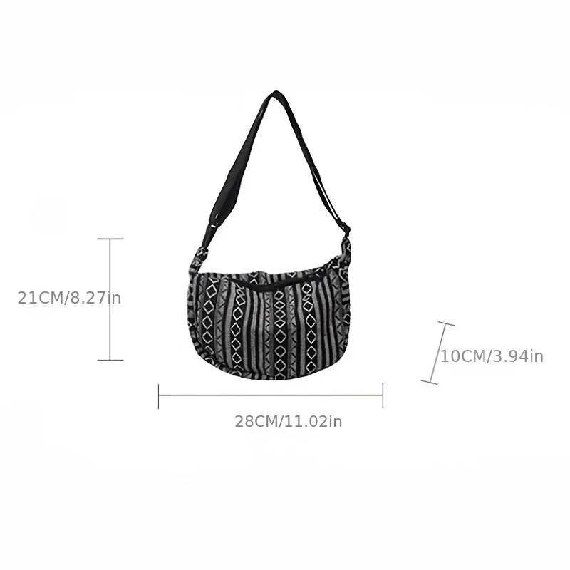 Crossbody Bags Tribal Style Shoulder Bag, Foldable Crossbody Striped Pattern, Flag Theme Hand Washable Edge Painted Lining Petoria Store