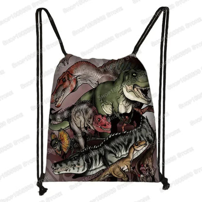 Ancient Animal Dinosaur Backpack Women Men Travel Bag Teenager Boys Girls Bookbag Children Canvas Drawstring Bag Kids Gift Petoria Store