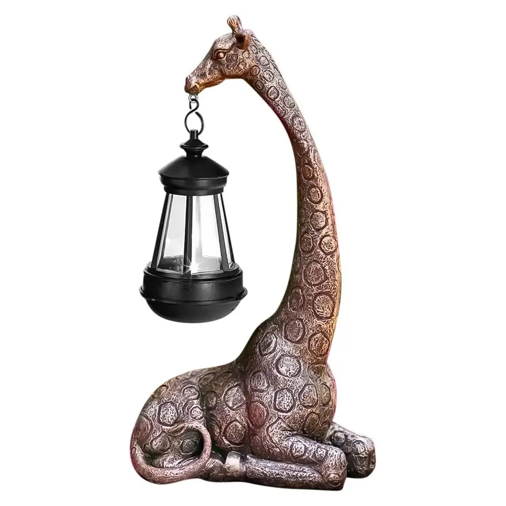 Cute Giraffe Solar Light Garden Statue Animal Figurine Lantern Giraffe Sculpture Animal Resin Statue Backyard Art Craft Ornament Petoria Store