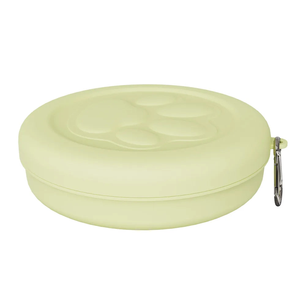 Tragbare Outdoor-Tiernapf: 2-in-1 Reise-Hundefutter-/Wasserschale mit Leckerli-Fach für Wandern, Camping und Unterwegs-Fütterung