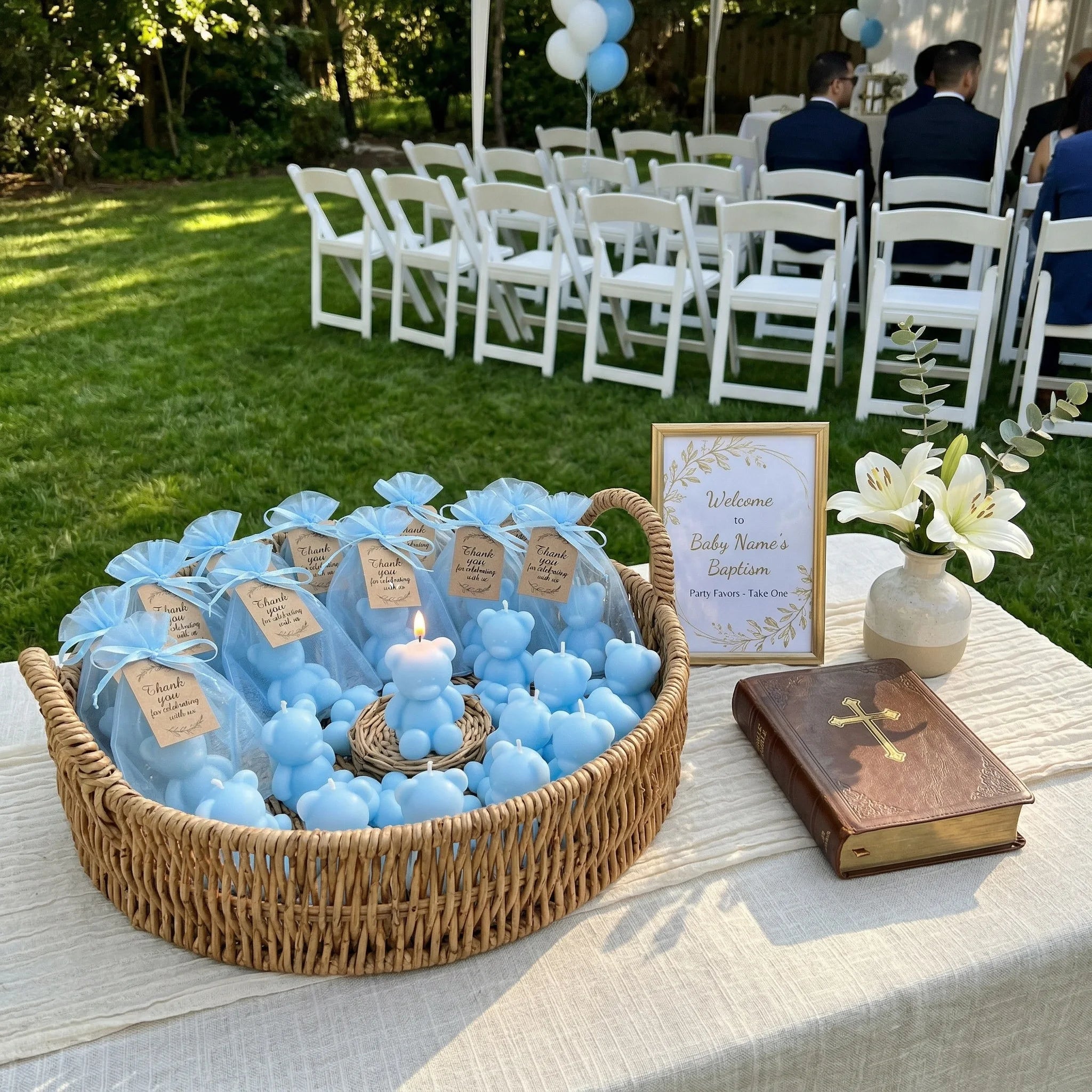 Blaue Bären Geburtstagskerzen für Party
