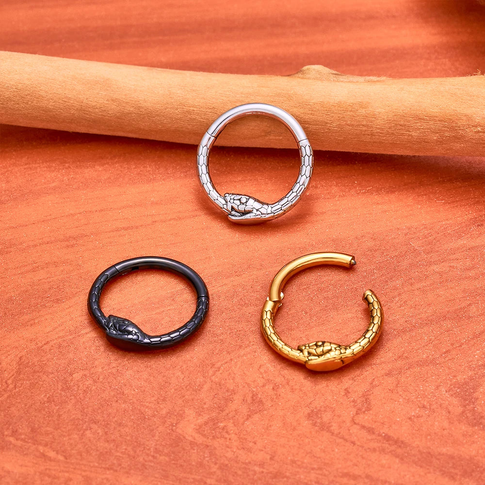 Edelstahl Runde Schlangenasenringe 16G Tragus Helix Conch Daith Knorpel Ohrringe Hoop Septum Clicker Piercing Schmuck