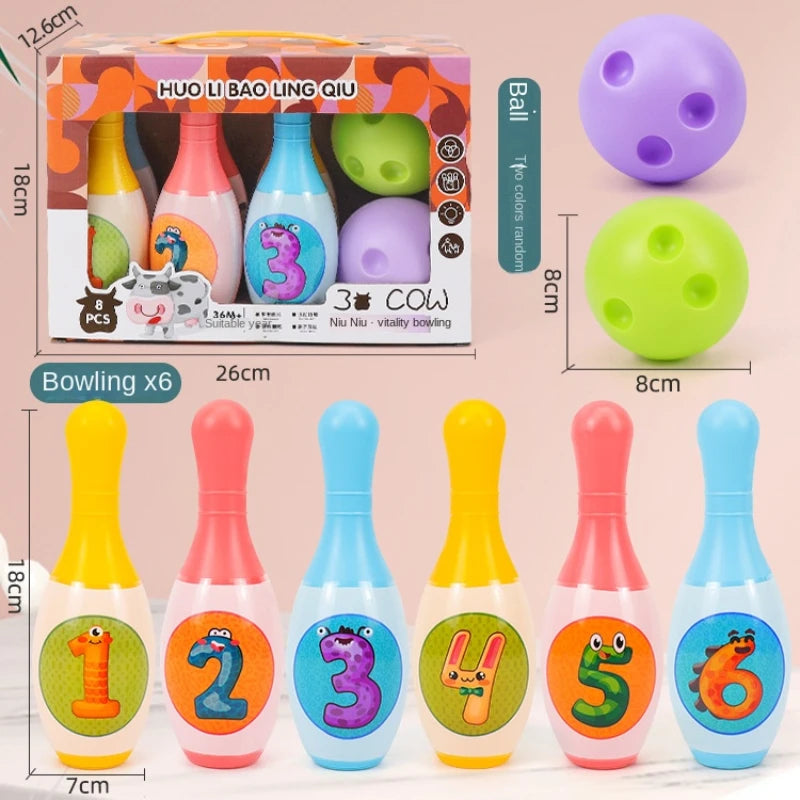 Bowling Spiel Set Tier Anzahl Lernen Bildung Spielzeug Für Kinder Kleinkinder Interaktive Indoor Sport Spielzeug Für Kind Geschenk