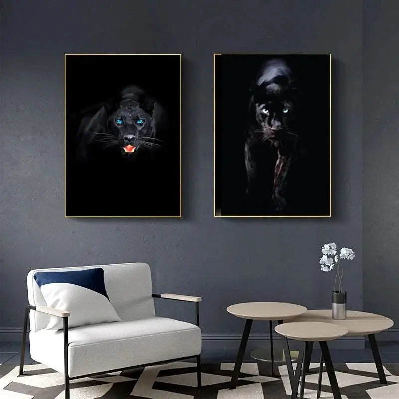 Canvas Painting Animal Art Black Panther Feline Wildlife Posters and Prints Wall Art Picture for Living Room Home Decor Cuadros Petoria Store