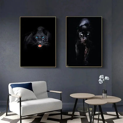 Canvas Painting Animal Art Black Panther Feline Wildlife Posters and Prints Wall Art Picture for Living Room Home Decor Cuadros Petoria Store