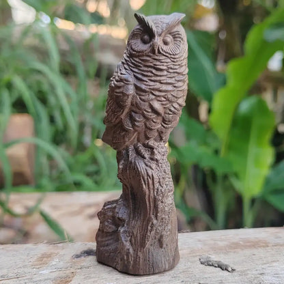 Eulen Holzfigur Skandinavische Dekoration