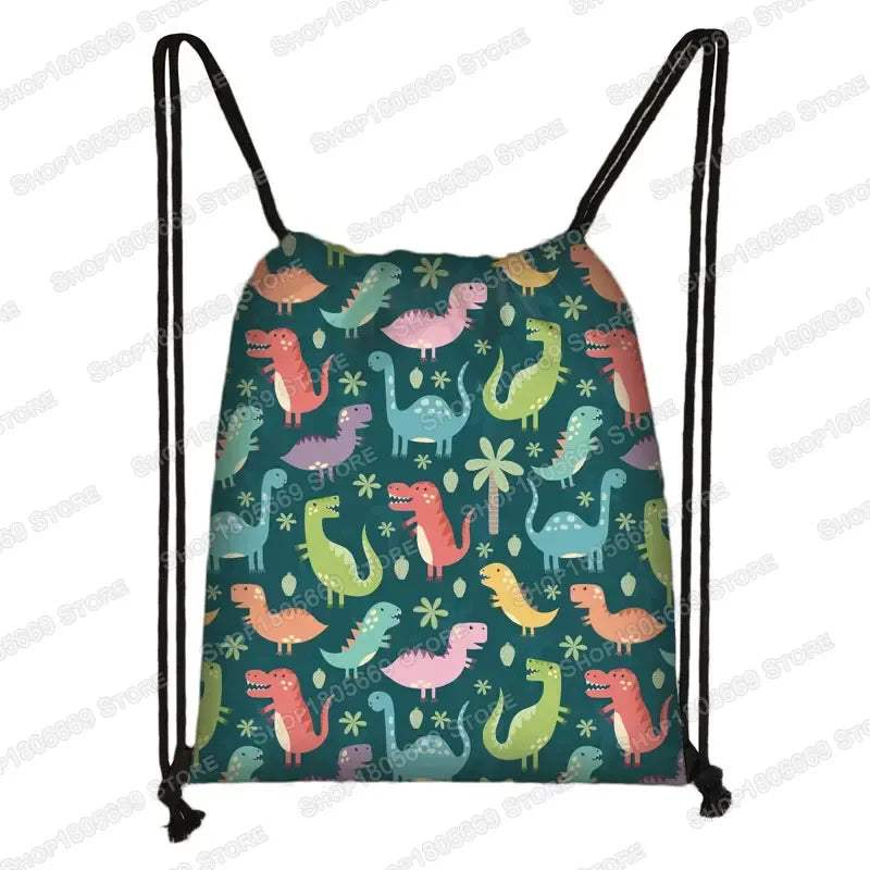 Ancient Animal Dinosaur Backpack Women Men Travel Bag Teenager Boys Girls Bookbag Children Canvas Drawstring Bag Kids Gift Petoria Store