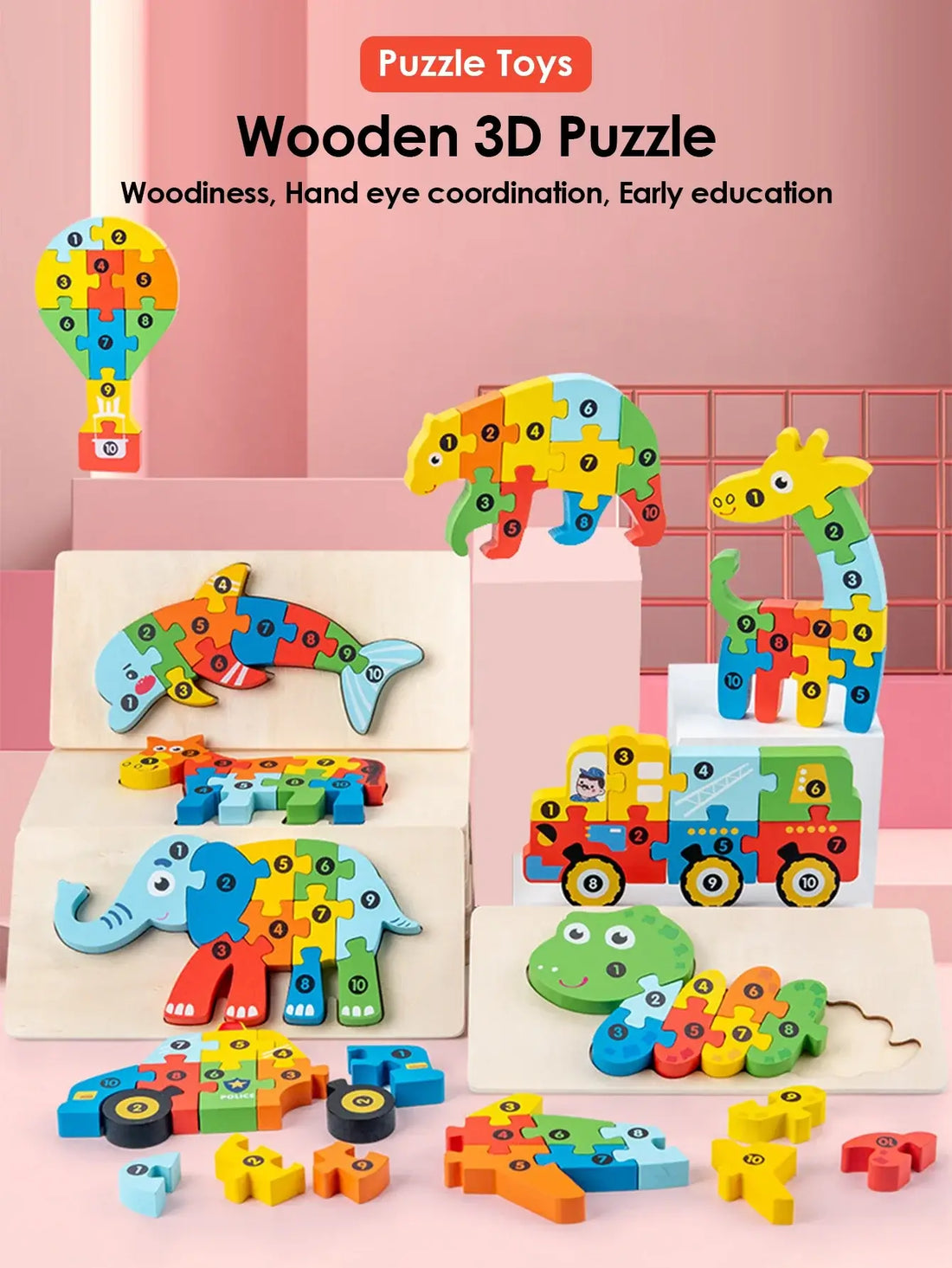 🧩 Petoria™ 3D Holz Tier Puzzle